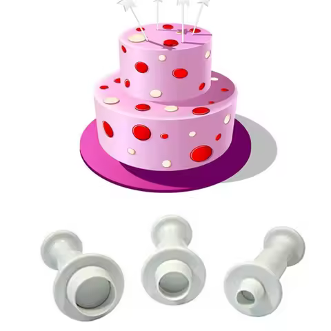 3pcs Round Circle Style Cake Biscuit Cookies Mold Cutter Plunger Fondant Sugar craft Icing Decoratin