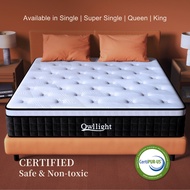 OWLLIGHT Sky Premium 25CM Queen Hybrid Mattress Latex Memory Foam Cooling Gel Washable Knitted Cover