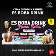 Spanduk Es Boba Drink Banner Es Boba Bisa Tambah nama dll
