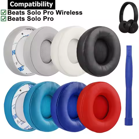 Protein Replacement Earpads Leather Ear Pads Cushion Cups Cover Repair Parts for Beats Solo Pro Wire