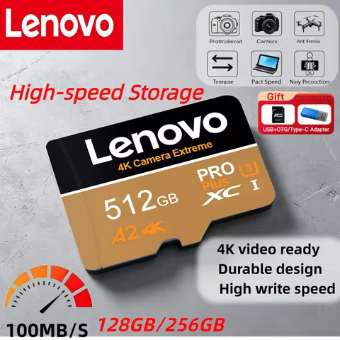 Lenovo High Speed SD Card 512GB Original TF Card 64GB Micro TF SD Card 128GB 256GB Tarjeta Micro Mem