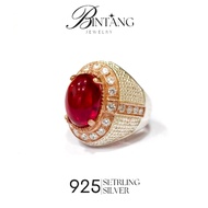 แหวนยะโกะอินโด ผู้ชาย เรือนเงินแท้92.5% ตัวพลอย8-9ct.