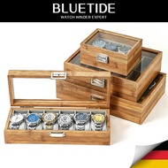 BLUETIDE Watch Box 3/6/10/12 Slot Wood Watch Case/Watch Storage Organizer/Watch Display Storage Box