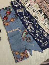 Chanel twilly絲巾/經典品牌元素/藍色系