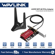 WAVLINK AX210 Wireless Adapter with Bluetooth 5.3 WiFi 6E PCIe Network Card Tri-Band MU-MIMO, WPA3, 