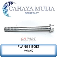 MESIN Flange Bolt Bolt M6 6x60 CVT Engine Block Bolt M6x60 Key 8
