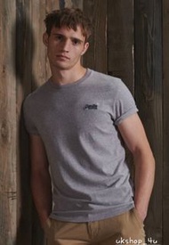 Superdry Organic Cotton Vintage Embroidery T-Shirt/男裝極度乾燥灰色有機棉復古刺繡T恤/100% Organic Cotton/絕對正品正貨/全新現貨