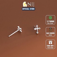 Bông Tai Thánh Giá Bạc Nguyên Chất S999