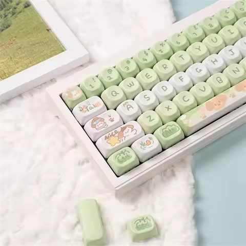 95Keys Matcha Puppy Keycaps MOA Profile PBT Key Caps Kit keyboard kit for 61/64/68/84/75/87Keys GMK6
