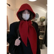 B. b. Korean Style ins Hat Scarf Integrated Warm Knitted Hat Women Winter Ear Protection Baracklafa 
