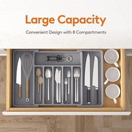 Cutlery Organizer Expandable Utensils Organizer Spoon Fork Organizer Plastic Drawer Organizer