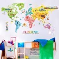 [24 Home Accessories] Animal World Map Wall Stickers Poster Boy Gilr Kids Room Decoration Aesthetic 