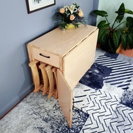 (ราคาเฉพาะโต๊ะ)อาหารพับได้ Square Folding Table T-1697-Dทำจากไม้ยางพารา( มี 2 สีให้เลือก )