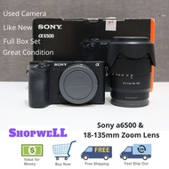 Sony a6500 & 18-135mm Zoom Lens Black Unit Digital APSC Mirrorless Camera - Used Kamera Set
