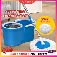 🍒CHERRY🍒 Automatic Spin Mop Mop Lantai Microfiber 360 Degree Rotating Spin Mop With Bucket Magic Floor Cleaning