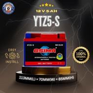 OSIMA GTZ5-S GEL Battery 12V 5AH | LC135 WAVE125 Y15 Y16 | GTZ5 YTZ4 YTZ5 YTZ5S | Motorcycle Battery