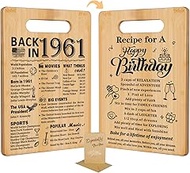 65th Birthday Gifts for Women Men,Back In 1960&Recipe for A Happy Birthday Double sided Cutting Boar