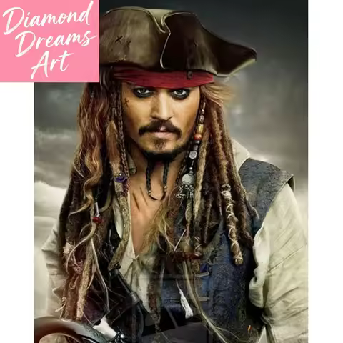 Frameless 1pc,5D DIY Diamond Painting Pirates of the Caribbean Jack Sparrow Mosaic Art Cross Stitch
