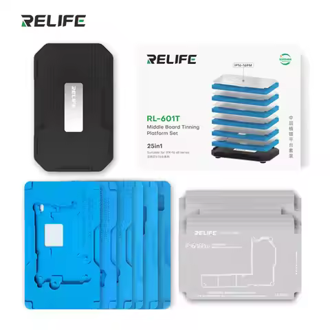 RELIFE RL-601T 25 in 1 iPhone X~16 Pro Max Motherboard Middle Layer Board Plant Tin Platform 3D BGA 