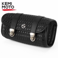 Motorcycle Bag Retro Leather Tool Storage Bag Waterproof Handlebar Saddle Barrel Pouch Universal Mot