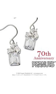 (日本代購)史努比70周年限定版925銀耳環 Peanuts Snoopy 925 silver earrings