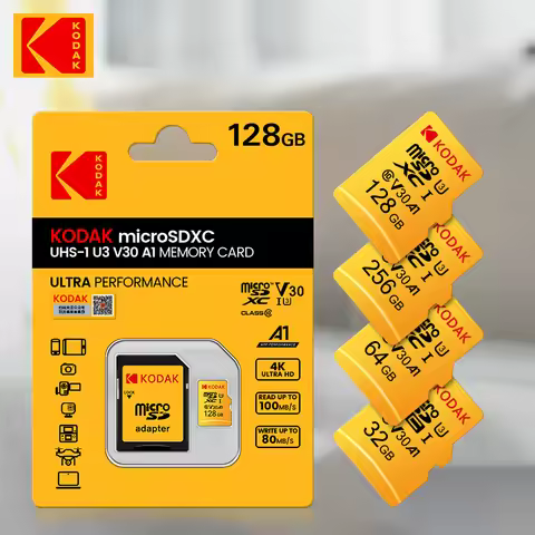 KODAK Micro SD Card 256G 128GB 64GB 100MB/S Memory card U3 SD/TF Flash Card Class10 32GB microSD for