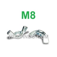 WHITE WING NUT M8