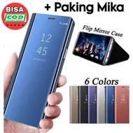 Samsung J6 J6+ J710 J7 Pro J7 Prime J8 A6+ A750 Casing Flip Cover Mirror Standing Best Headphone