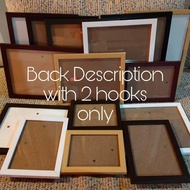 Picture Frame 4R / 5R / 6R / 8R / A4 / 10R Size Wall Decor with 2 Hooks only