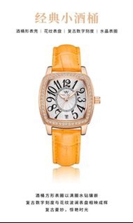 🔥WM女士復古時尚手錶小酒桶型帶日曆顯示