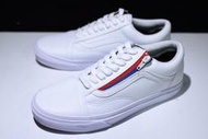 桃子代購～潮品Vans Old Skool Zip 白色 拉鏈 皮質 低幫 男女款 休閒 運動 VN0A3493OU9