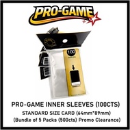 Pro Game Perfect Fit > Bundle of 5 Packs (500cts) promo - 64x89mm for TCG Eg Pokemon, F&B, MTG. Loca