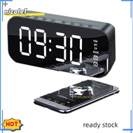 NICO A18 Portable Wireless Speaker Clock Stereo Speaker With LED Screen FM Radio Dual Alarm Clock For Indoor Outdoor