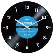 Nahu26 Black vinyl record creative wall clock reverse clock rotation Jay Chou wall watch coffee bar decorative clock