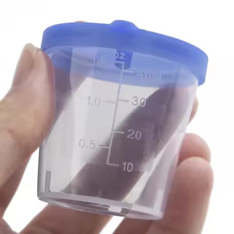 10Pcs 40ML Lab Stool Sample Collection Cup Hard Plastic Urine Test Collection Cup Box