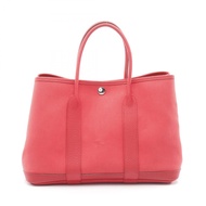 【二手】愛馬仕 Garden Party TPM 手提包，RED，帆布和皮革，女士，二手