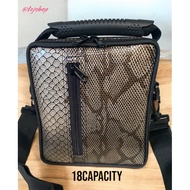 TARI CASE Sling Bag Leather | Snake Skin Design w/ Fiver Glass | Size 12,18,60, up to 100