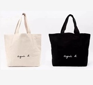 Japanese tide brand agnes b casual men and women large-capacity tote bag student double thick canvas bag shoulder bag