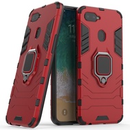 For OPPO F9 Pro Phone Case Silicone TPU and Hard PC Luxury Armor Shockproof Metal Ring Holder Cover