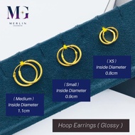 Merlin Goldsmith 22K 916 Gold Hoop Earring - (Glossy) XS/S/M