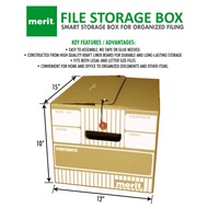 MERIT FILE STORAGE BOX (12'"(W) X 10"(H) X 15"(L) 2pcs per set (SOLD BY SET)