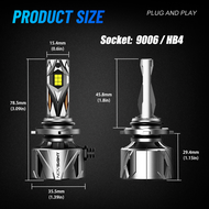 2 Bóng Đèn Pha LED Novsight N97 Siêu Sáng 9005 (HB3) 9006 (HB4) H4 H7 H11 Đèn LED Cho Ô Tô Đèn Sương