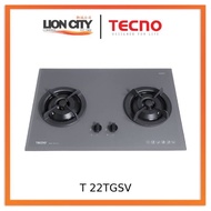 TECNO T 22TGSV 2-Burner 70cm Tempered Glass Cooker Hob