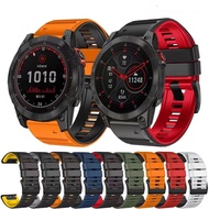 22mm 26mm Strap For Garmin Fenix 7 7X Forerunner 935 945 S60 Dual Color Silicone Fenix 5 5X Plus 6X Pro Instinct Watchband