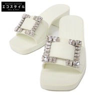 Sergio Roshi B07210 SR JELLY 040 水晶扣方頭涼鞋，35碼 [二手]