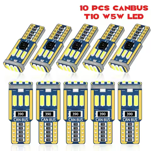 10pcs T10 W5W LED Bulbs Canbus 194 501 4014 9SMD LED Car Interior Dome Light Clearance Light Instrum