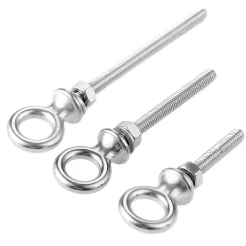 1PCS/5PCS 316 Stainless Steel Long Lifting Eye Bolt Eyebolts With Nuts & Washers Set Boats Screw M6*