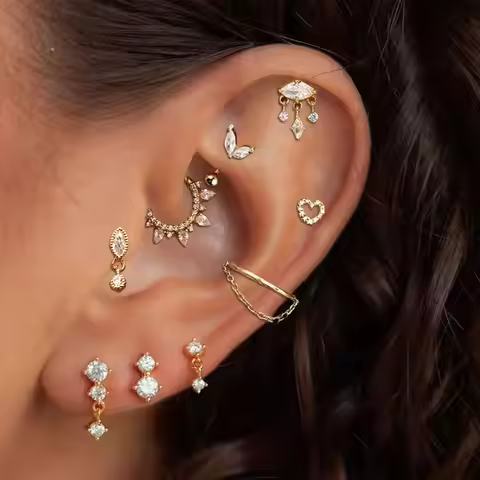 Rook Conch Daith Helix Lobe Tragus Ear Piercing Drop Stud Earring Zircon Earring Women Cartilage Sep