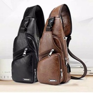 FOR SALE SEMI-LEATHER MEN'S SLING BAG FOR ADULTS, CASUAL, MEN'S SLING BAG