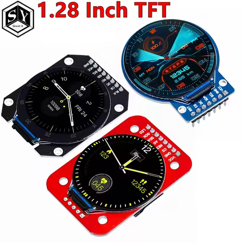 1.28 Inch Round TFT LCD Display Module (240x240 RGB) – GC9A01 Driver, 4-Wire SPI Interface for ardui